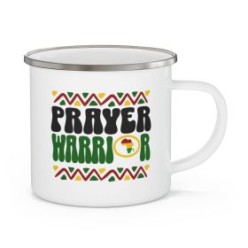 Enamel Camping Mug, Prayer Warrior - Christian Inspiration Africa, Black