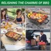 Portable Charcoal Grill, Tabletop Outdoor Barbecue Smoker, Small BBQ Grill for Outdoor Cooking Backyard Camping Picnics Beach