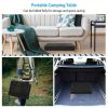 Foldable Camping Table Collapsible Picnic Aluminum Alloy Grill Stand Max Load BBQ Table with 2 Side Trays