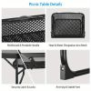 Foldable Camping Table Collapsible Picnic Aluminum Alloy Grill Stand Max Load BBQ Table with 2 Side Trays