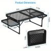 Foldable Camping Table Collapsible Picnic Aluminum Alloy Grill Stand Max Load BBQ Table with 2 Side Trays