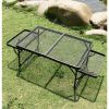 Foldable Camping Table Collapsible Picnic Aluminum Alloy Grill Stand Max Load BBQ Table with 2 Side Trays