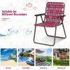 6 Pieces Folding Beach Chair Camping Lawn Webbing Chair