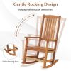 Patio Rocking Chair Ergonomic High-Back Outdoor Rocker with Smooth Rocking Base