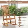 Patio Rocking Chair Ergonomic High-Back Outdoor Rocker with Smooth Rocking Base