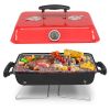 Portable Charcoal Grill, Tabletop Outdoor Barbecue Smoker, Small BBQ Grill for Outdoor Cooking Backyard Camping Picnics Beach