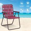 6 Pieces Folding Beach Chair Camping Lawn Webbing Chair