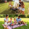 Foldable Camping Table Collapsible Picnic Aluminum Alloy Grill Stand Max Load BBQ Table with 2 Side Trays