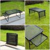 Foldable Camping Table Collapsible Picnic Aluminum Alloy Grill Stand Max Load BBQ Table with 2 Side Trays