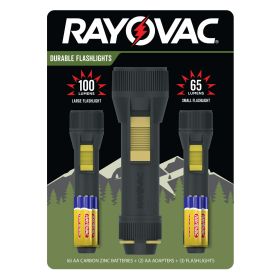 Rayovac Camping LED Bulb Flashlights, 100 & 65 Lumens, 3-Pack, AA Size Batteries Included (Brand: Rayovac)