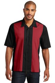 Port Authority Retro Camp Shirt S300 (Color: Black/ Red)