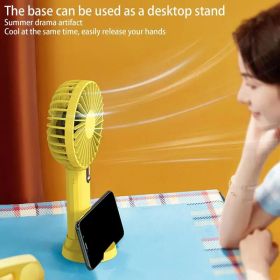 Portable Handheld Fan 3 Speeds Rechargeable Portable Desk Cooling Fan Handheld Fan Perfect Travel Camping Portable Fan For camp (Color: White)