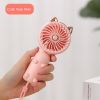 Portable Foldable Hand Held Fan with Cat Ears Mini Fan with USB Rechargeable Battery Outdoor Handheld Fan Camping Accessories