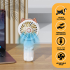 Portable Foldable Hand Held Fan with Cat Ears Mini Fan with USB Rechargeable Battery Outdoor Handheld Fan Camping Accessories