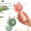 Portable Foldable Hand Held Fan with Cat Ears Mini Fan with USB Rechargeable Battery Outdoor Handheld Fan Camping Accessories