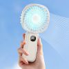 USB Handheld Fan Mini Rechargeable Fan With Digital Display And Night Light Portable Power bank Fan For Outdoor Camping Travel