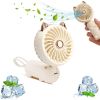 Portable Foldable Hand Held Fan with Cat Ears Mini Fan with USB Rechargeable Battery Outdoor Handheld Fan Camping Accessories